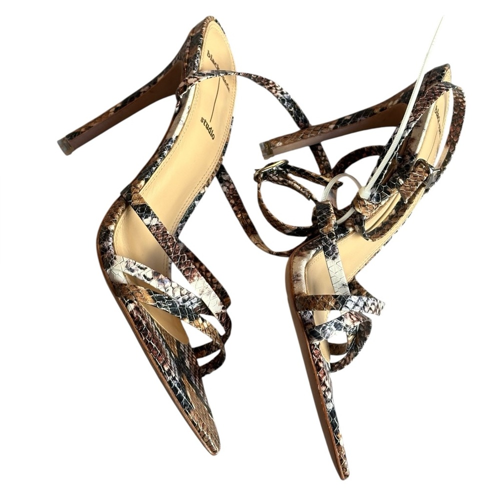 NEW Black Suede Studio Kris Python Sandals | Ankle Strap Heels | EU 37.5 / US 7 - Picture 8 of 13
